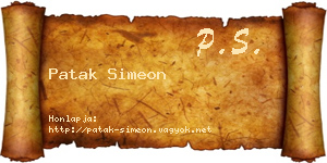 Patak Simeon névjegykártya